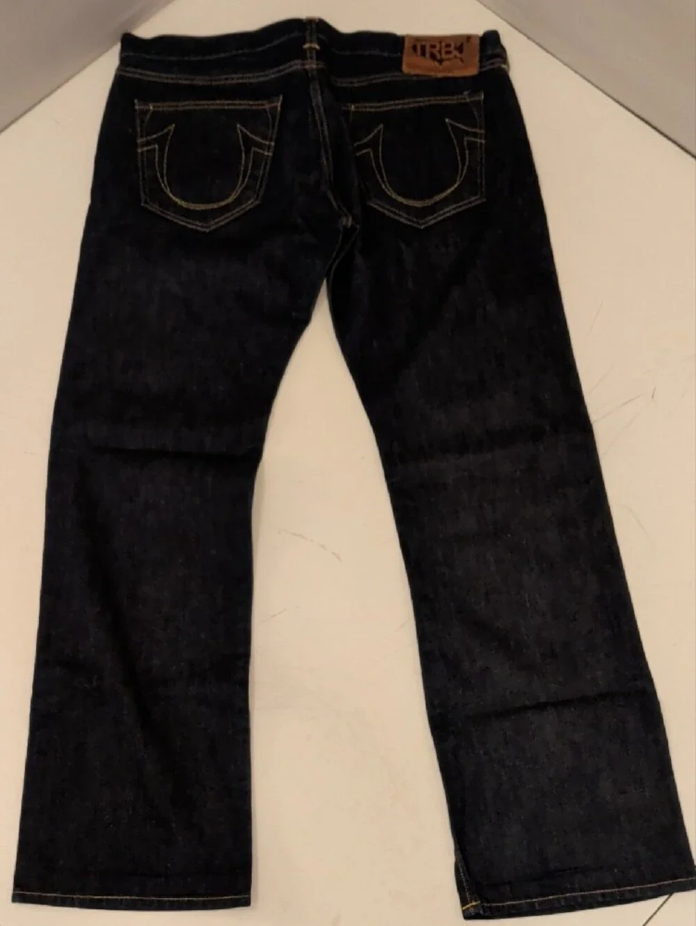 True Religion Bobby Dark Blue Denim Straight Jeans 38W34L Button Fly USA Made